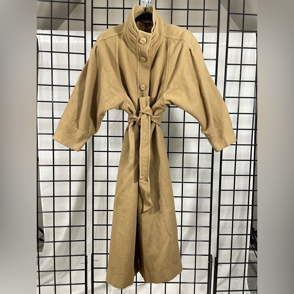 Vintage Tan Belted Wool Coat